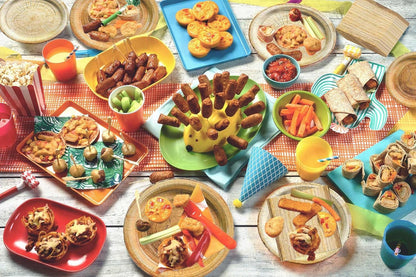Generic Rustic Wood Grain Party Supplies 69pcs Plates Napkins Tablecloth Cutlery