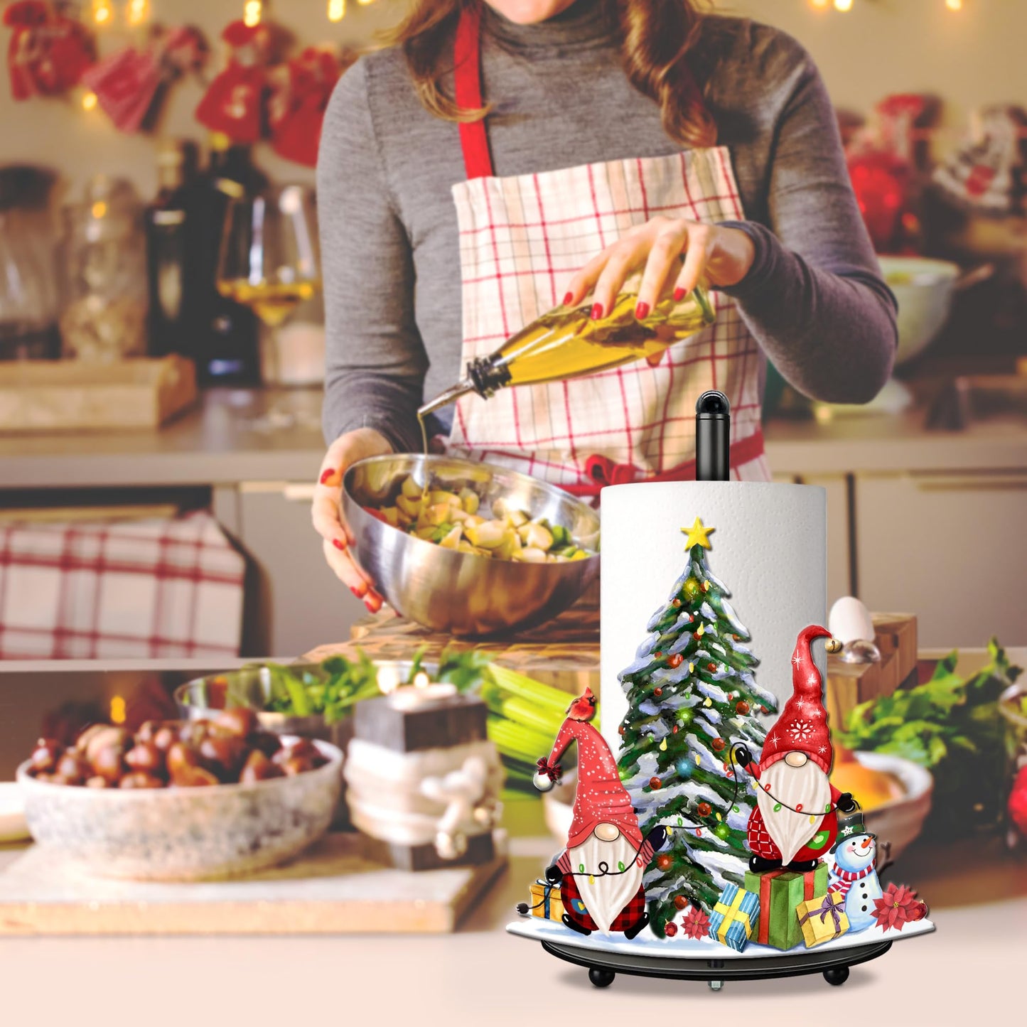 pinata Christmas Gnome Paper Towel Holder Kitchen Countertop Decor