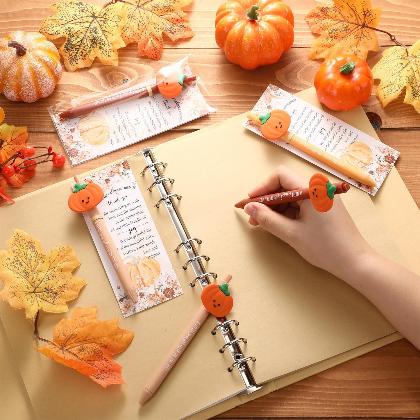 Watersay 18 Sets Thanksgiving Pumpkin Baby Shower Favors Fall Ballpoint Pens