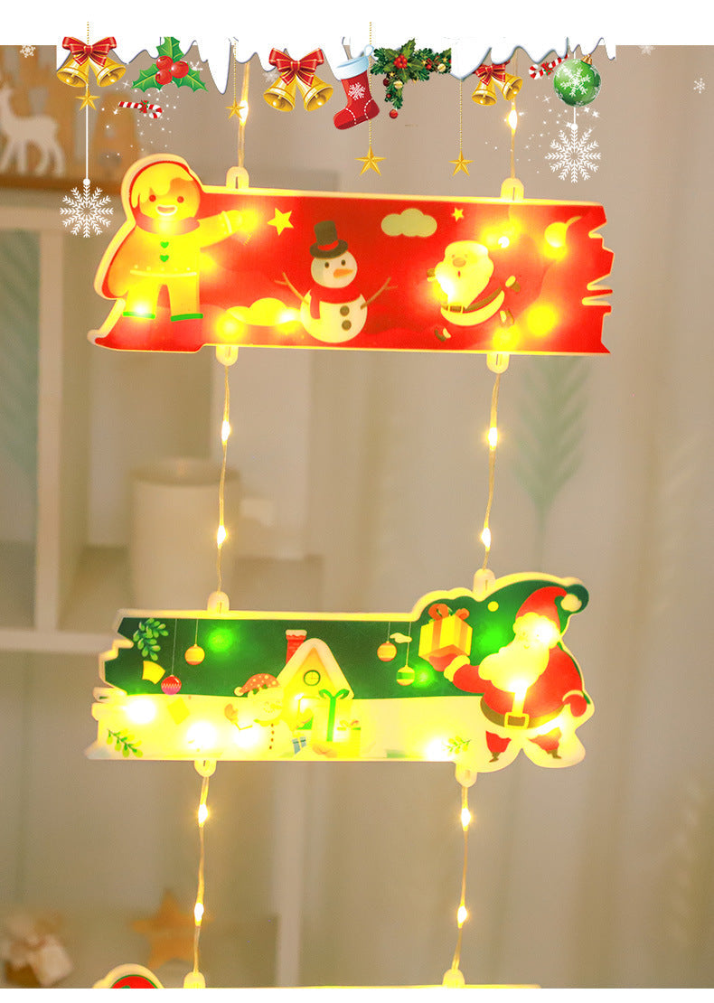 New hanging lights, LED signs, Christmas scene decoration, window display, light string, atmosphere lights