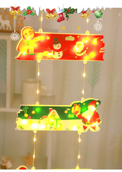 New hanging lights, LED signs, Christmas scene decoration, window display, light string, atmosphere lights