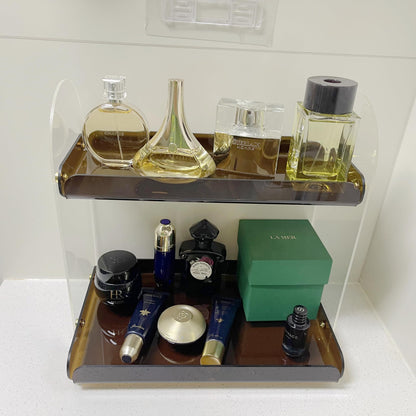 Maramugic 2 Tier Acrylic Bathroom Counter Organizer Amber Small