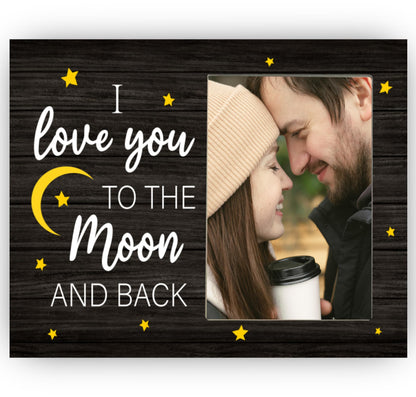 CAIFZ I Love You to the Moon and Back Picture Frame 4x6 Gift for Couple
