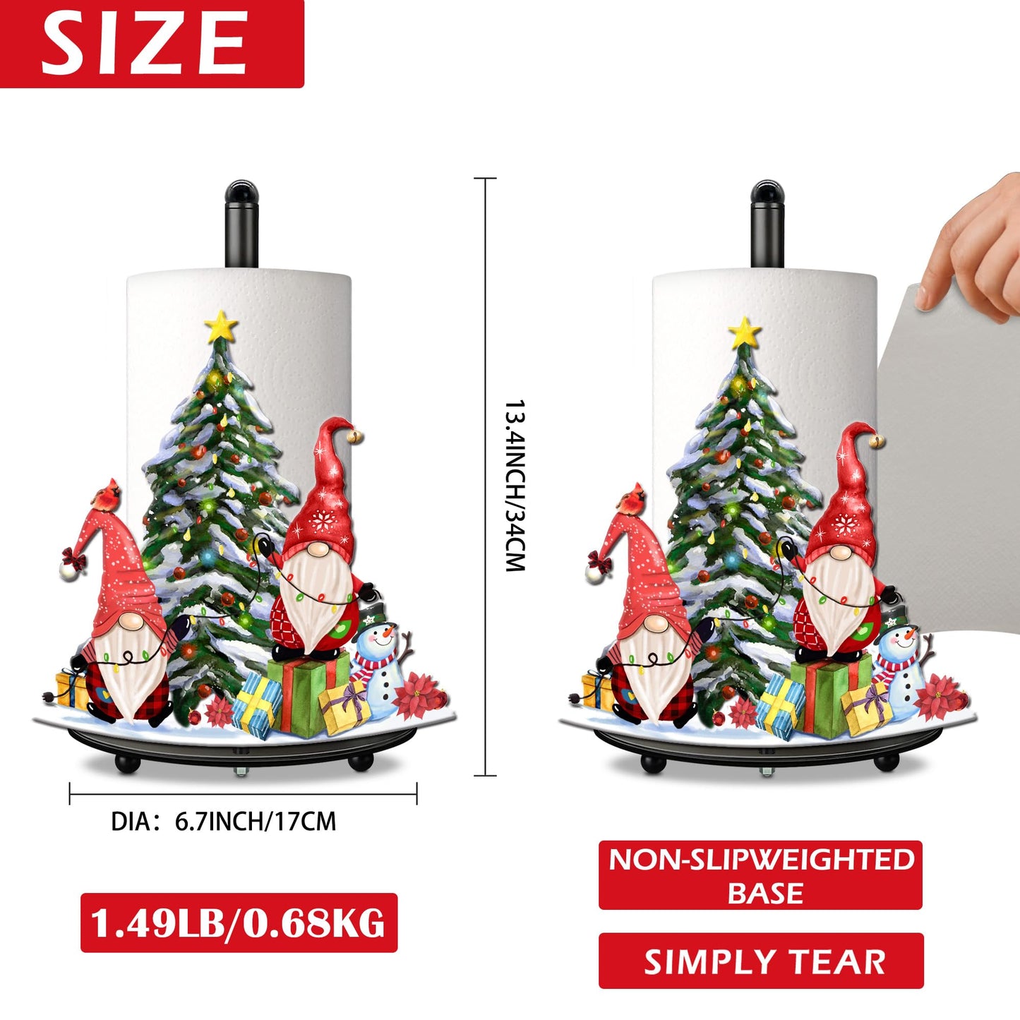 pinata Christmas Gnome Paper Towel Holder Kitchen Countertop Decor