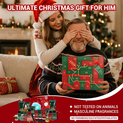 Advent Beauty Calendar 2025 Men Beard Care Skincare 24 Day Christmas Countdown