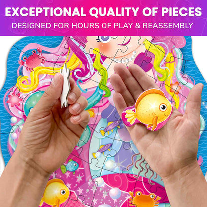 QUOKKA 48-Piece Shaped Jigsaw Puzzles 4-Pack Dragon Rocket Firetruck Dino