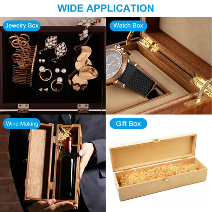 PATIKIL Jewelry Box Hinges 3/4 Inch 8 Pack Gold with Screws Butterfly