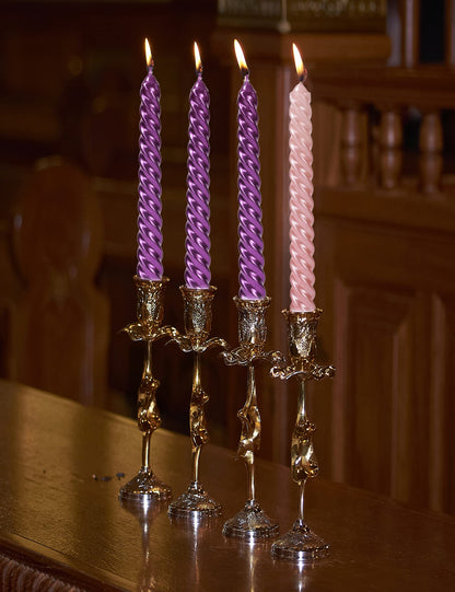 SEVEN LUCKY LIGHT 10in Advent Candles Set of 4 Dripless White Wax