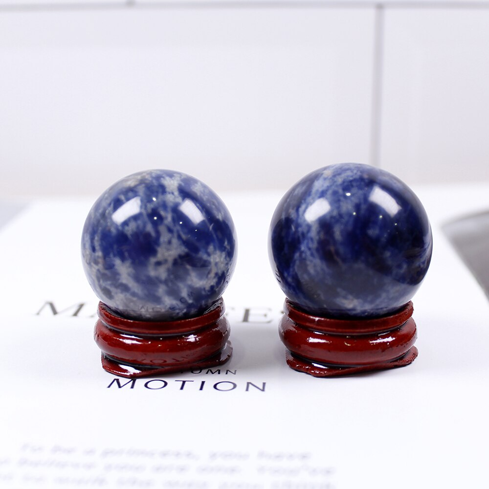 Natural crystal ball polished crystal crafts Blue-vein stone sodalite Wish ball ornament