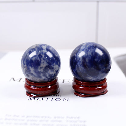 Natural crystal ball polished crystal crafts Blue-vein stone sodalite Wish ball ornament