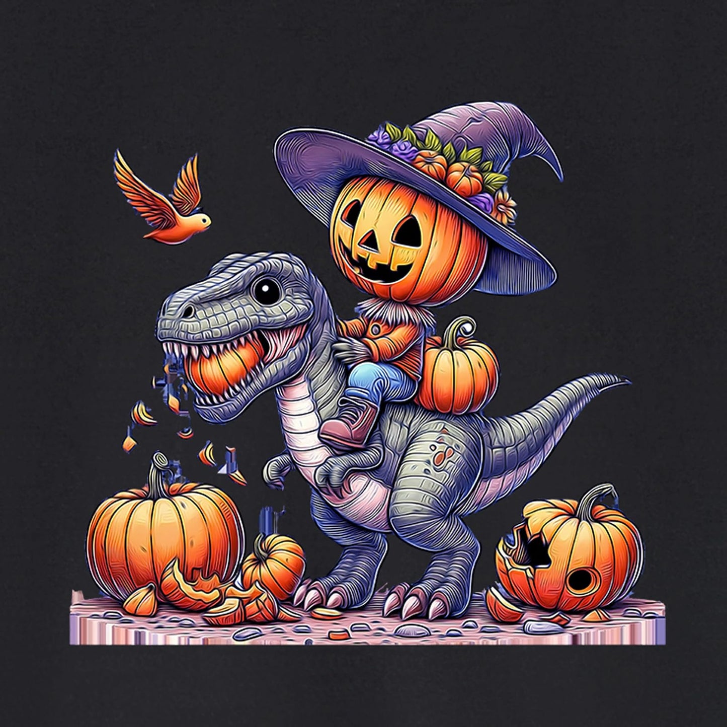 HELLO MEOW Halloween Boys Dinosaur T Shirt Black Cotton Size 3-4T