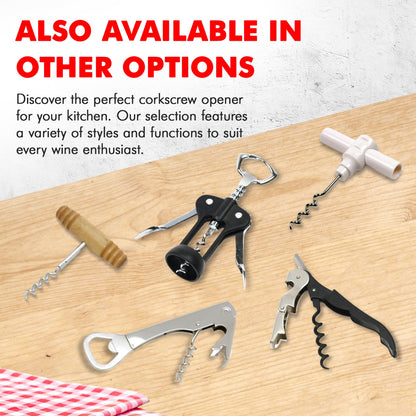 Chef Craft Select Waiters Corkscrew Foil Cutter Bottle Opener 5in Black