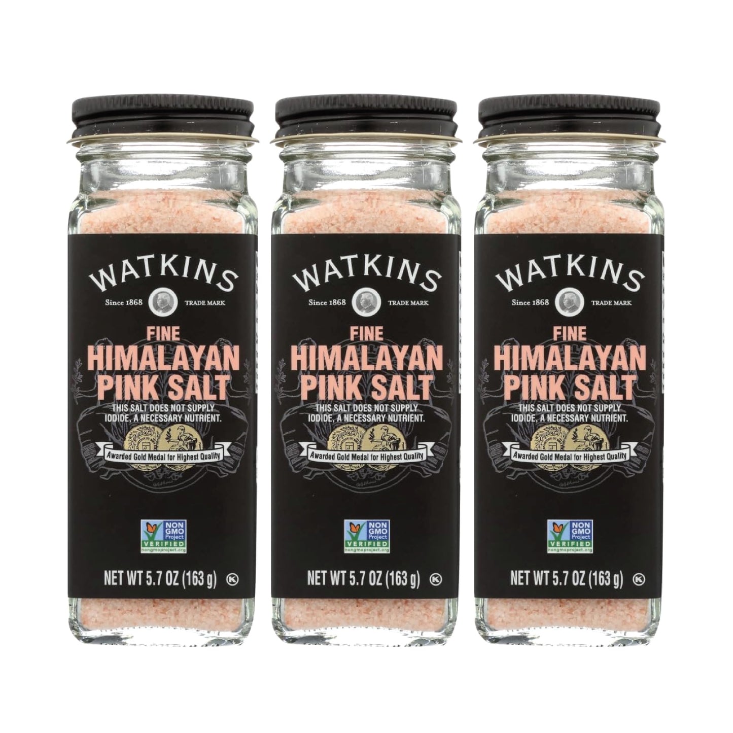 BestBy11/27 Watkins Fine Himalayan Pink Salt 5.7oz Pack of 3
