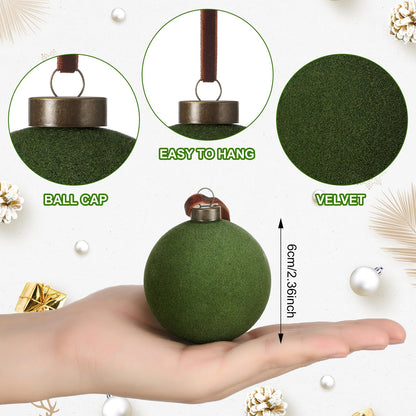 Sotiff Christmas Tree Decorations Velvet Balls 2.4 Inch 12 Pcs Multicolor