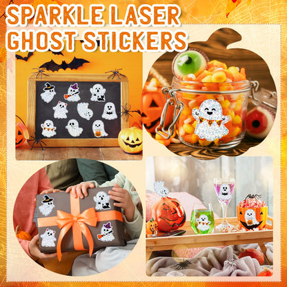 COCHIE Halloween J-O-Lantern Stickers 480pcs 1.5in Laser Ghost