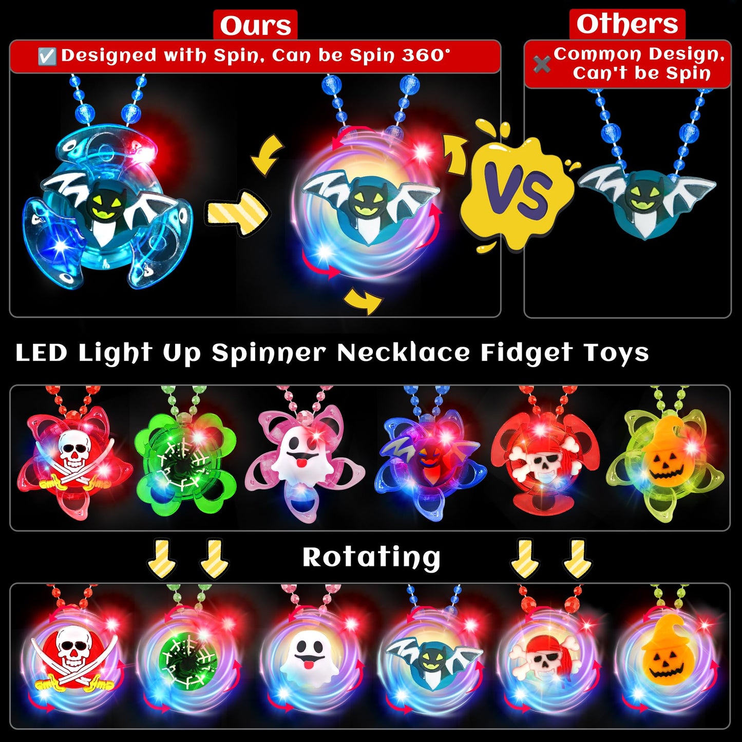 Grastfu 84 PCS Halloween Glow In The Dark Toys Party Favors Bulk Set