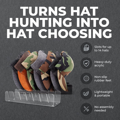 LOS ANGELES HAT CO INC Baseball Hat Organizer 14 Caps 2 Pcs Black