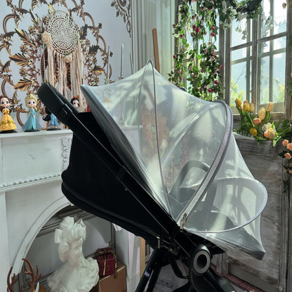 DUSHARKFUN Baby Mosquito Net Double Zipper Bassinet Stroller Cover White