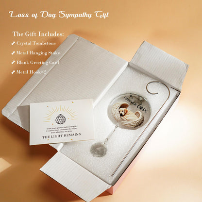 YU FENG 11.8in Dog Angel Crystal Suncatcher Memorial Rainbow Bridge