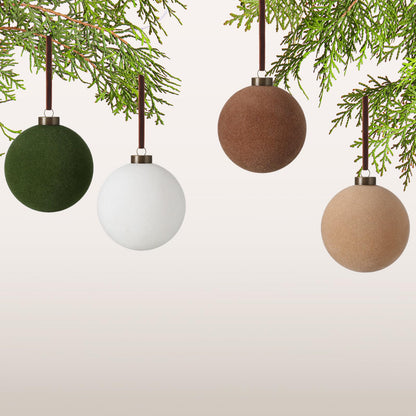 Sotiff Christmas Tree Decorations Velvet Balls 2.4 Inch 12 Pcs Multicolor