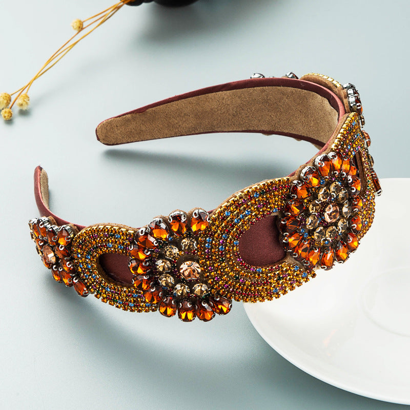 Fashion New Baroque Style Retro Broadside Headband Trendy Street Photography Hair Accessories