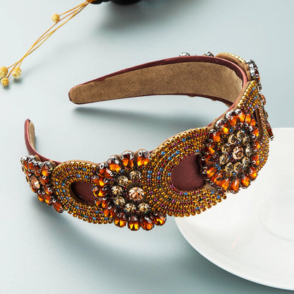 Fashion New Baroque Style Retro Broadside Headband Trendy Street Photography Hair Accessories
