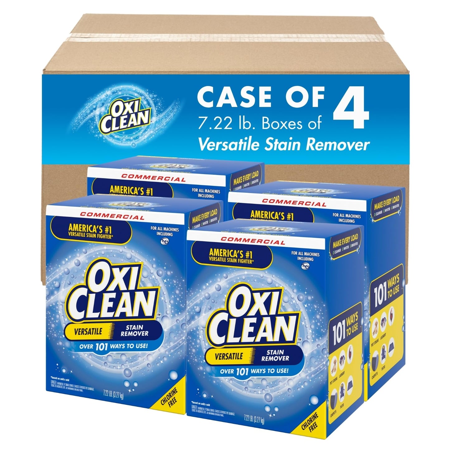 OxiClean Versatile Stain Remover Aloe Vera Scent 7.22 Lb Box 4/Carton