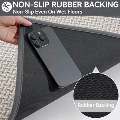 YDKGL Door Mat 17x30 Gray Indoor Dirt Resistant Non-Slip Rubber Backing