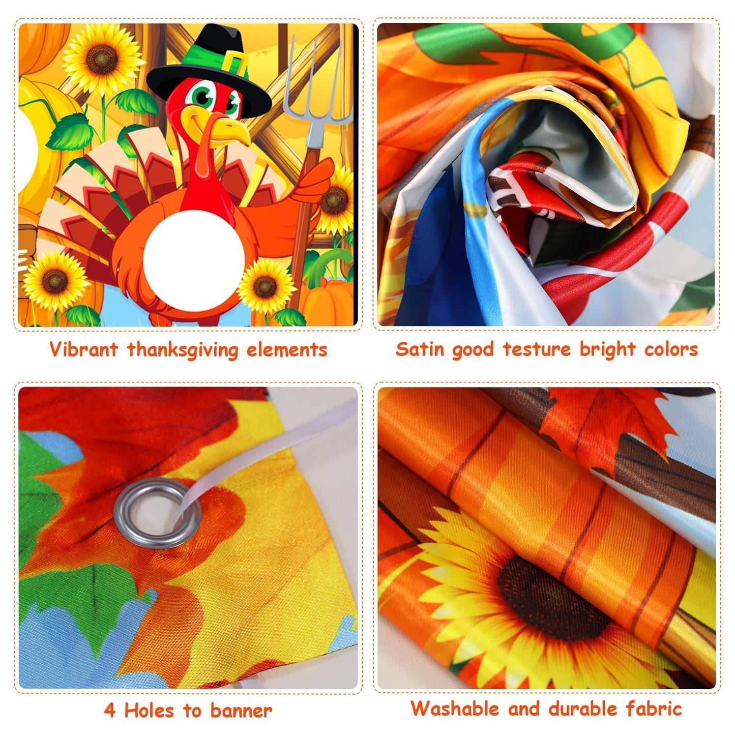 HiParty Thanksgiving Toss Game with 4 Bean Bags, Classic Fall Festival Design