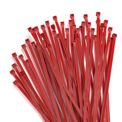 Aroono 500pcs 4in Red Nylon Zip Ties 40lb Strength UV Resistant
