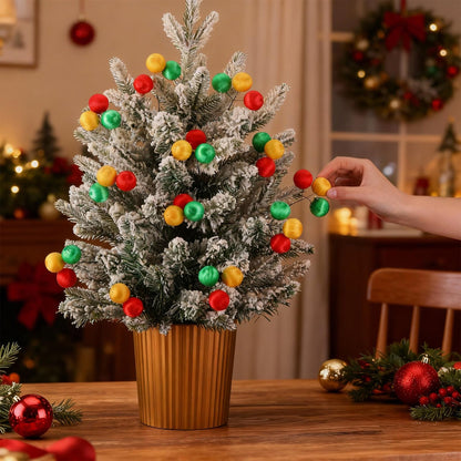 Suncalla Christmas Tree Ball Picks Satin Red Green Gold 7.9'' 12 Pcs