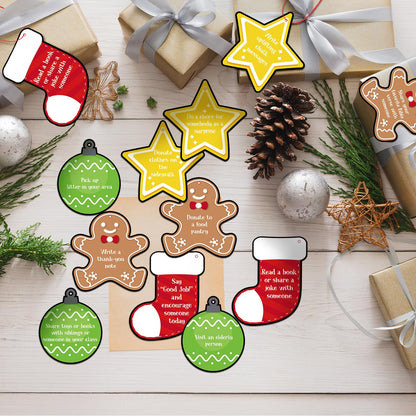 Soulchen 24 Pcs Gingerbread Man Christmas Tree Ornaments with Red Ropes