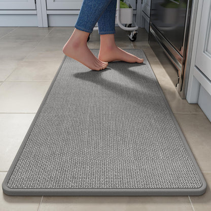 YDKGL Kitchen Rug Mat Non Slip Washable Gray Braided 17x47