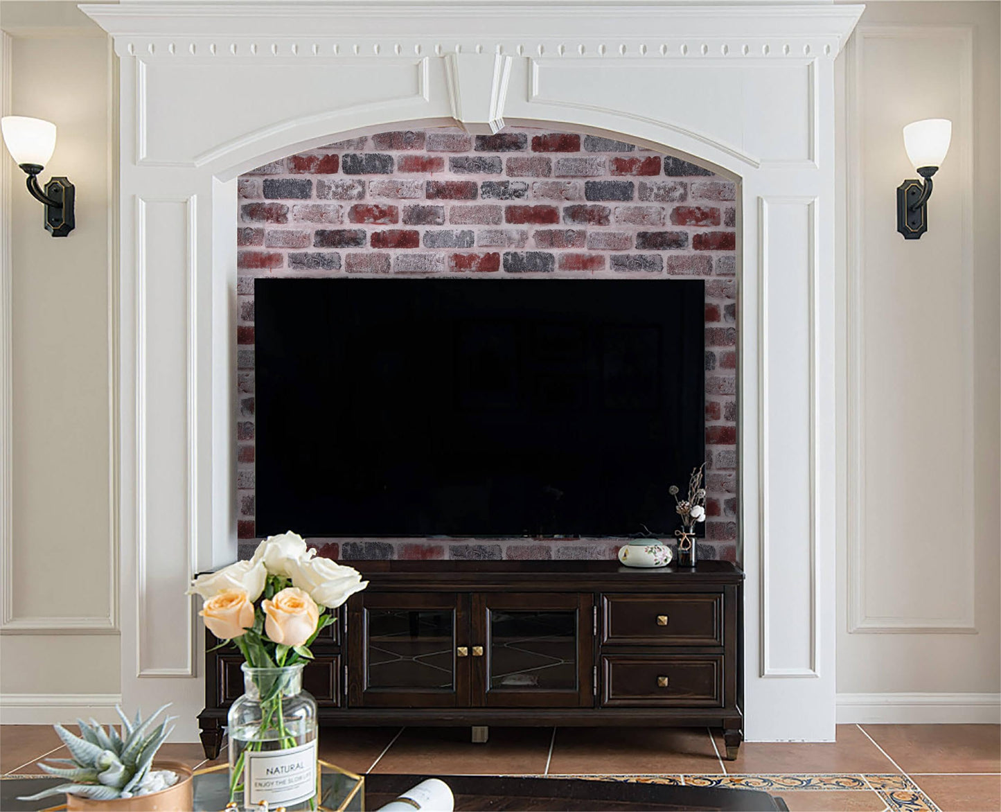 KUKANTST Brick Stone Peel and Stick Wallpaper 17.8"x472" Waterproof Vinyl Roll