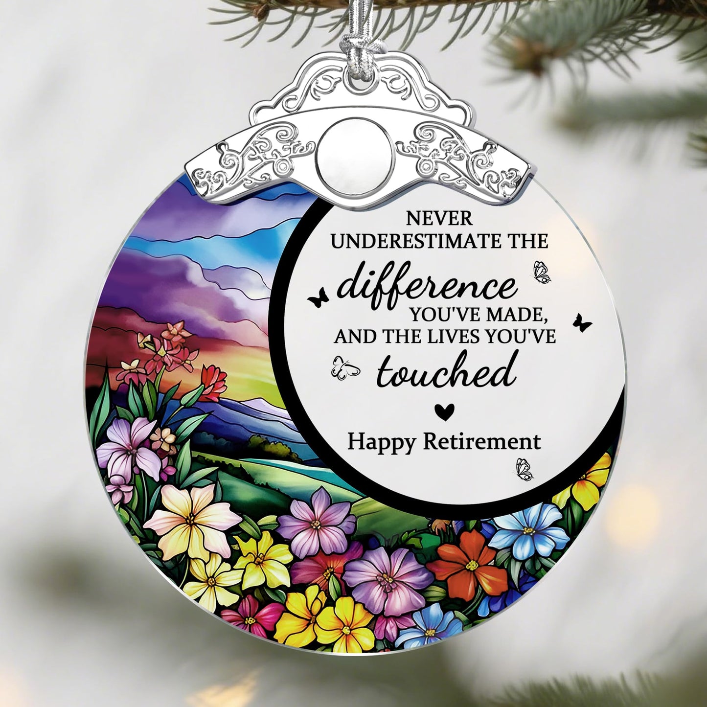 Jocidea Retirement Gifts Stained Glass Christmas Ornament Design A