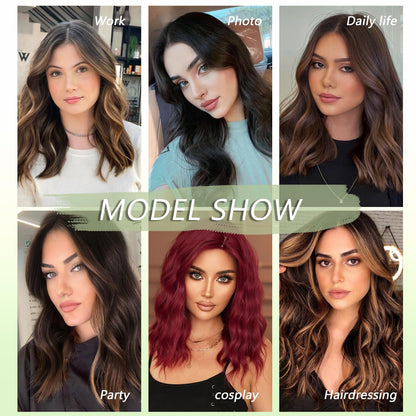 Maforsoon Wigs for Women Short Wave Synthetic Wig 14inch