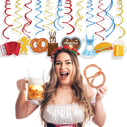 Generic Munich Oktoberfest Swirl Decorations Gold PVC Party Hanging Streamers