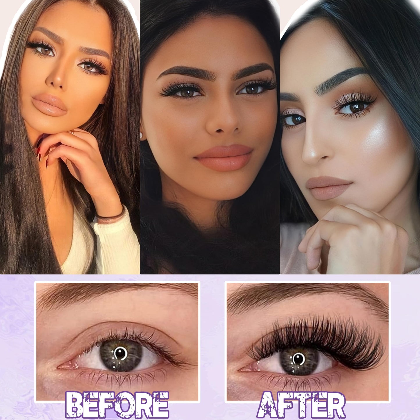 KLHYIT Wispy Lash Clusters 300PCS 10-22mm Mixed D C 30D-50D Eyelash Extensions