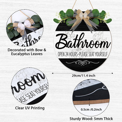 CHDITB Summer Bathroom Wooden Sign Tropical Palm Tree 11.4x11.4 in Portrait