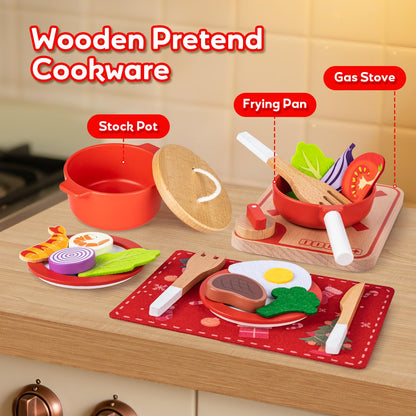 Commodum Kids Wooden Play Cooking Set Advent Calendar 24 Days Xmas Gifts
