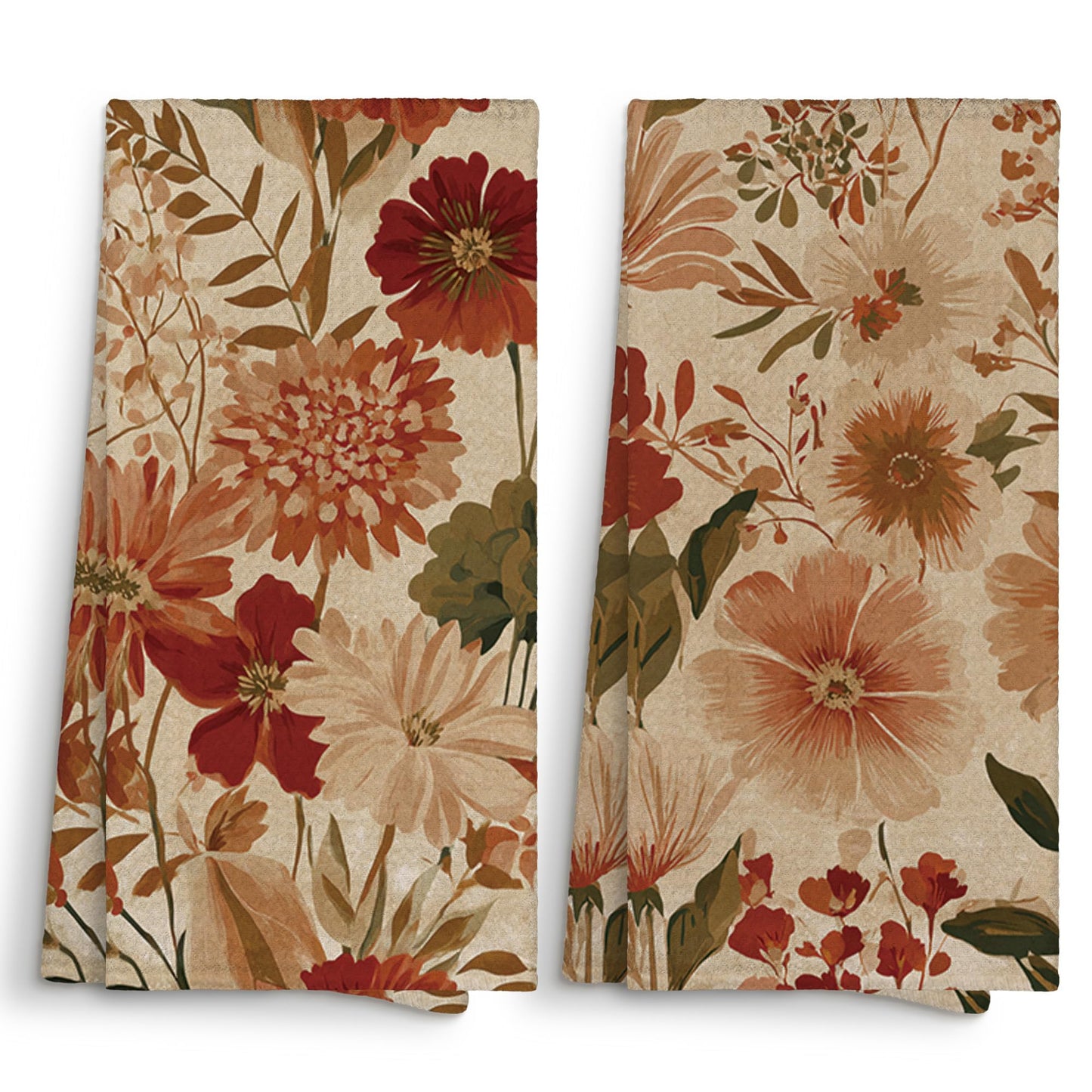 Sviojuce Vintage Fall Pumpkin Oak Leaf Kitchen Towels 16x24 Beige Set of 2