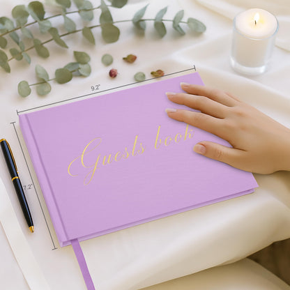 &And Per Se Purple Wedding Guest Book Hardcover Memory Keepsake Album