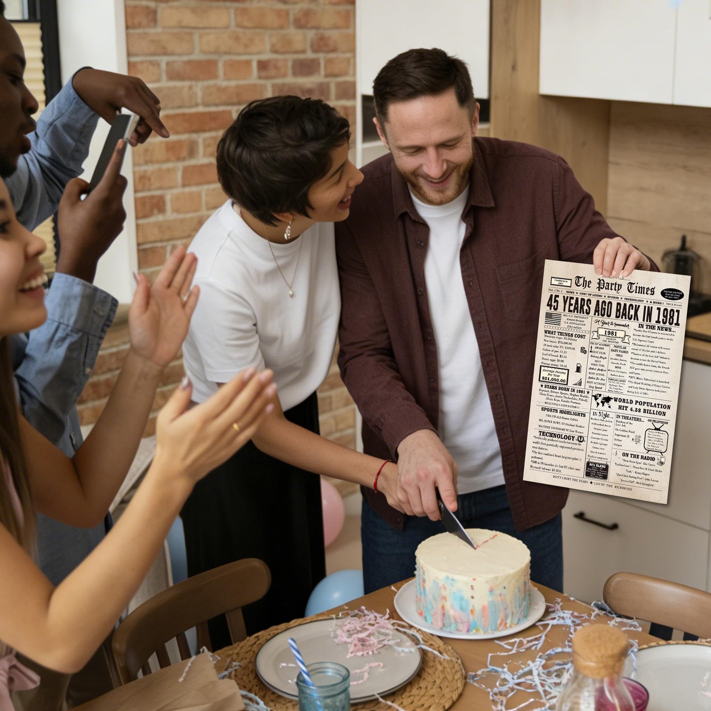 Ziwenhu Jumbo 45th Birthday Card Gift for Women Men Color zw-349