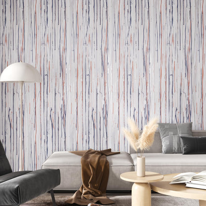 FANCYEASY Grey Grasscloth Peel & Stick Wallpaper 15.7x118in Rustic Vinyl