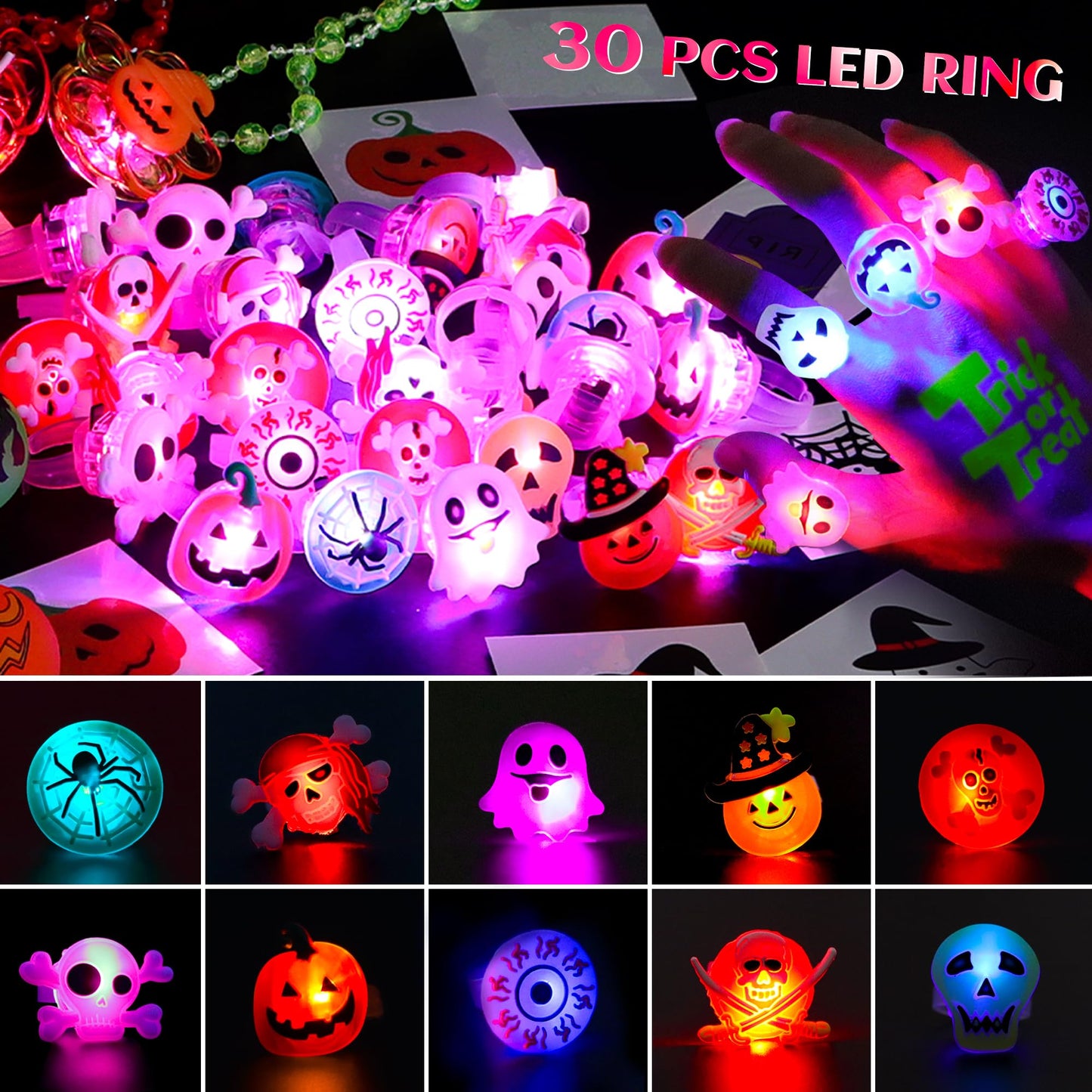 Grastfu 84 PCS Halloween Glow In The Dark Toys Party Favors Bulk Set