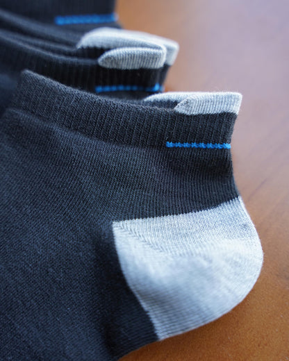 ASLU Athletic Compression Cushioned Ankle Socks Black 6 Pairs Size 6-9