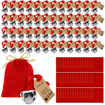 Duraaamo 24 Sets Christmas Polar Themed Silver Bell Ornaments Bulk