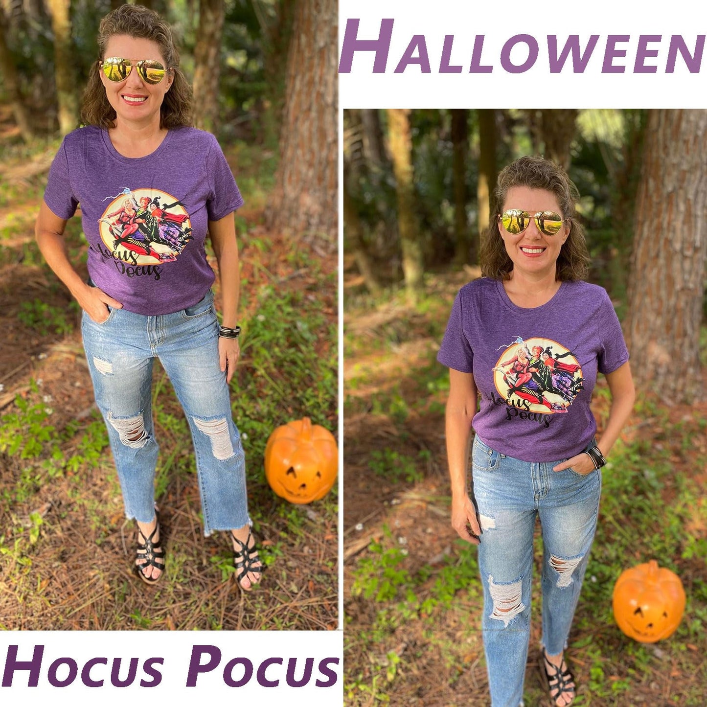 Anbech Hocus Pocus Sanderson Sisters Graphic Tee Dark Purple Size S