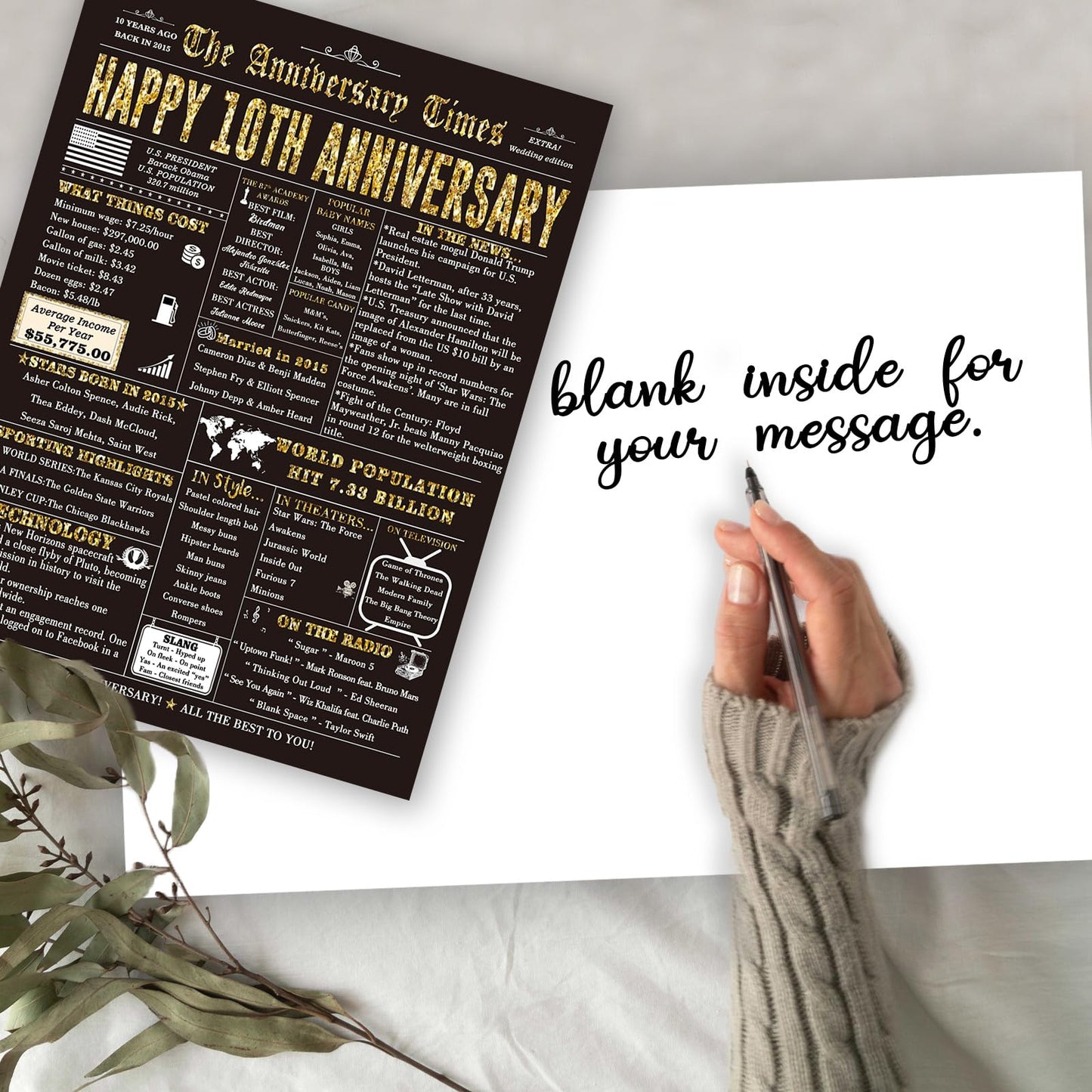 Londue 10 Year Anniversary Card for Him Her Romantic Tin Gift Couple