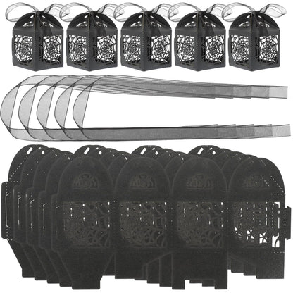 BESTOYARD Halloween Hollow Die-Cut Candy Boxes Black 8.27x4.53in 50pcs